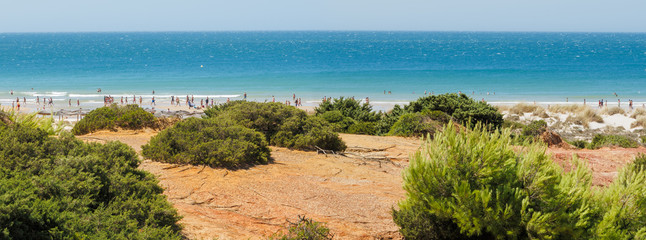 Fototapeta na wymiar Sea in beach of La Barrosa, Cadiz, Spain