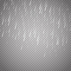 Vector rain isolated on transparent background. Vector