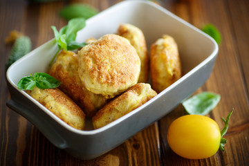 fried cutlet in ceramic form