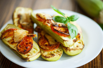 zucchini baked with tomatoes and cheese