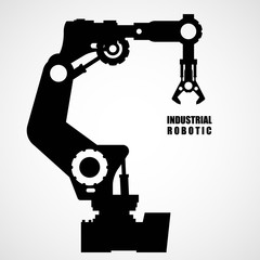 Industrial robotics - production line machinery silhouette