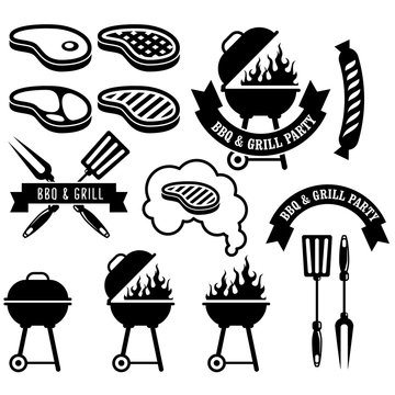 Barbecue party emblem  - bbq and grill