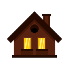 Small cottage icon in flat style on a white background