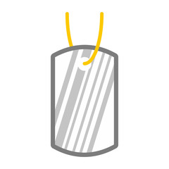 Identification army badge icon in flat style on a white background