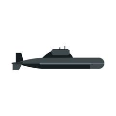 Submarine icon in flat style on a white background