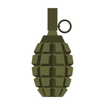 Hand grenade icon in flat style on a white background