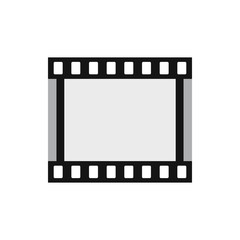 Film strip icon in flat style on a white background