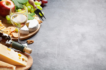 Wine, grape, cheese and honey