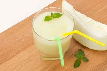 Delicious melon smoothie with mint