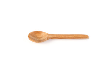 Wooden spoon on white