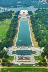 Abraham Lincoln and WWII memorial in Washington, DC