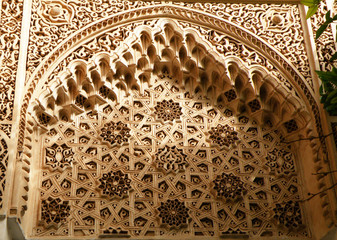 The Stucco Details at Bahia Palace of Marrakech, Morocco 
