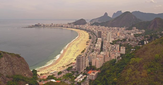 Aerial View of Copacabana Beach, Rio de Janeiro, Brazil