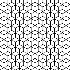 Cubes Black and white Seamless Pattern