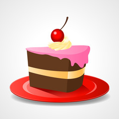 Cakes piece or pie slice