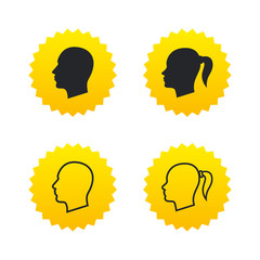 Head icons. Male and female human symbols.