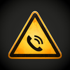 danger sign with a phone