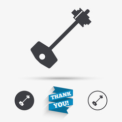 Key sign icon. Unlock tool symbol.