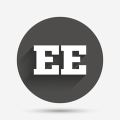 Estonian language sign icon. EE translation.