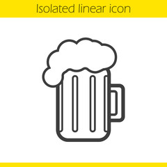 Beer mug linear icon