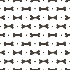 Monochrome doodle halloween seamless pattern background with bones.