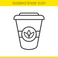 Takeaway tea cup linear icon