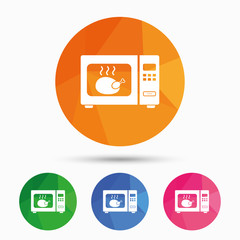 Microwave oven sign icon. Kitchen electric stove