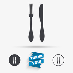 Fototapeta premium Eat sign icon. Cutlery symbol. Knife and fork.