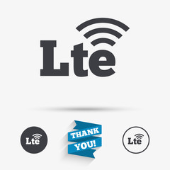 4G LTE sign. Long-Term evolution symbol.