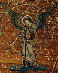 Angel making music (trumpet)