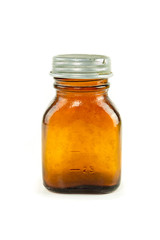 Vintage glass bottle (originally for medications in mid 30-th). Recyclable garbage series.