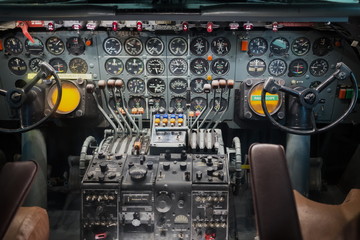 Cabin of airplane in National Air and Space Museum. - obrazy, fototapety, plakaty