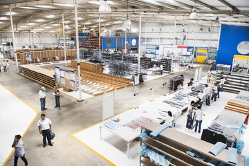 Overhead view of manufacturing plant