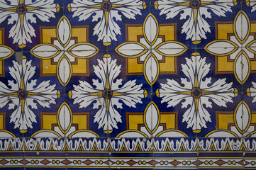 Detail of some typical portuguese tiles