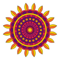 Color floral mandala, vector illustration