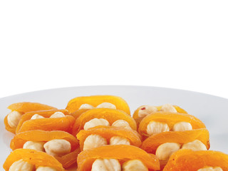 dried apricots and hazelnuts