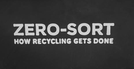 zero sort method where all recyclables are disposed of together where a machine can separate them later 