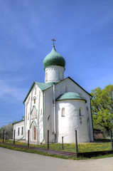 Fototapeta na wymiar Church of St. John the Evangelist on Vitka river. Veliky Novgorod, Russia