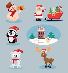 Christmas and New Year holiday Icons and attributes vector image design set for you illustration, design, postcards, labels, stickers and other creative needs.
