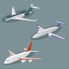 Airplanes vector image design set.