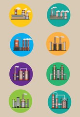 Industrial building factory vector image design pair for your illustration, postcards, label, poster and other decoration needs.
