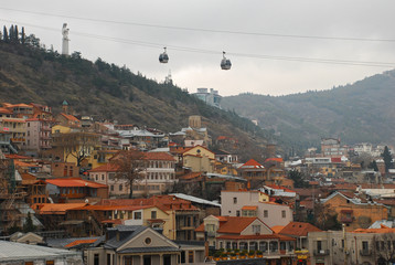 Fototapeta na wymiar Old Tbilisi view from the hill, Georgia