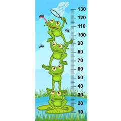 frog catching flies on the lake(in original proportions 1:4) - vector illustration, eps