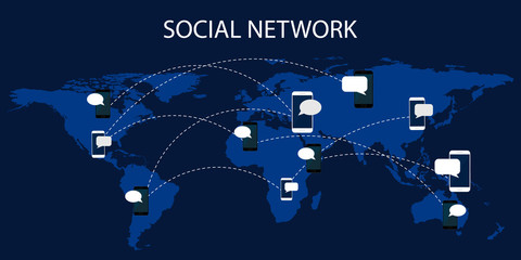 Social Network. Communication. Vector illustration.