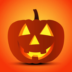 Halloween Pumpkin Jack Lantern. Holiday Vector Illustration Of Realistic Pumpkin