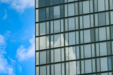 windows of business building with blinds