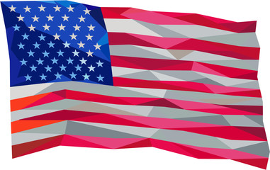 USA Flag Stars and Stripes Low Polygon