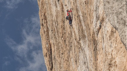 Fototapeta premium climber on mt. Shaan-Kaya, Crimea