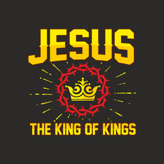 Bible lettering. Christian art. Jesus - the King of Kings.