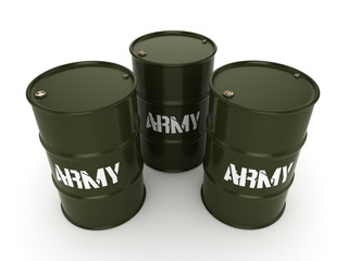 3D rendering army barrels